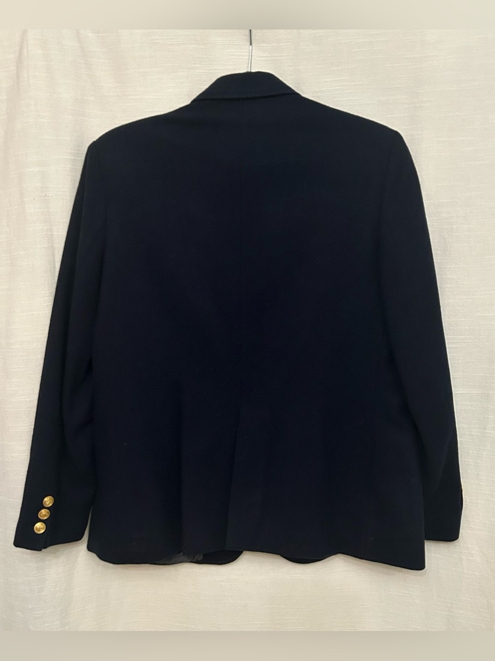 Vintage Bretton Place Women's Navy 100% Wool Blazer with Gold Buttons - Picture 7 of 9